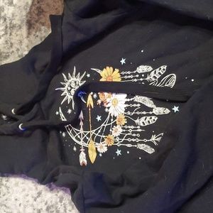 Dream catcher, flowers and moon LONG hoodie size S